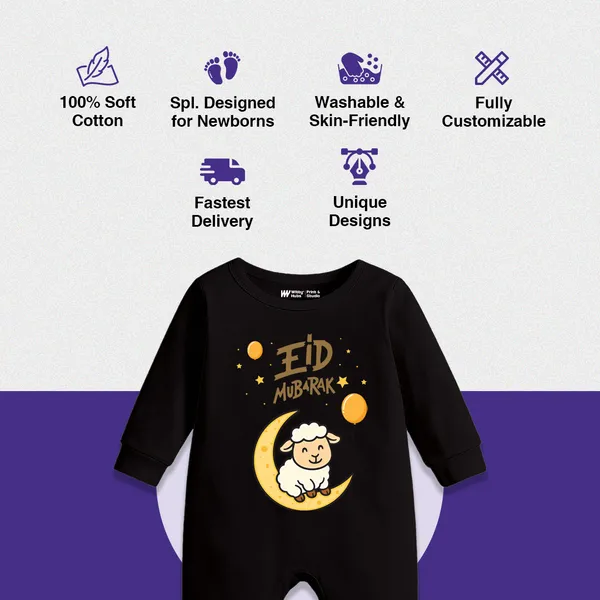 Black_Eid_Mubarak_Sheep_Moon_Print_Cotton_Romper_For_Babies