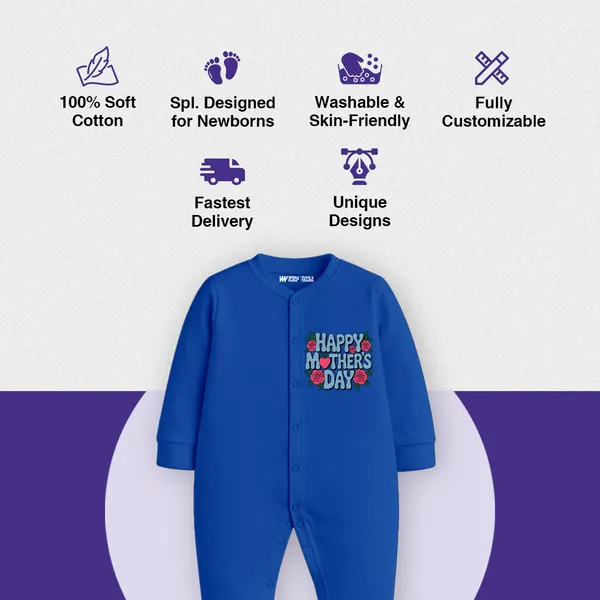 Blue_Cotton_Happy_Mother'S_Day_Long_Sleeve_Romper_For_Newborns