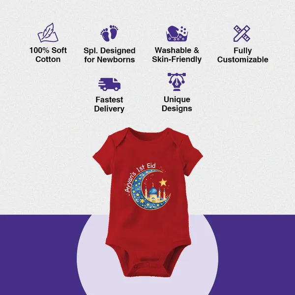 Red_Cotton_Ayaan'S_1St_Eid_Crescent_Moon_Bodysuit_For_Baby