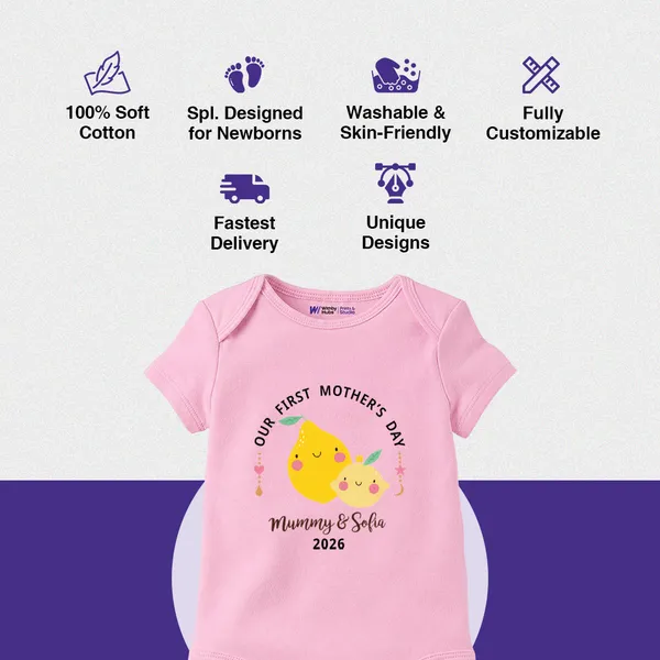 Pink_Cotton_Our_First_Mother'S_Day_2026_Romper_For_Baby_Girls
