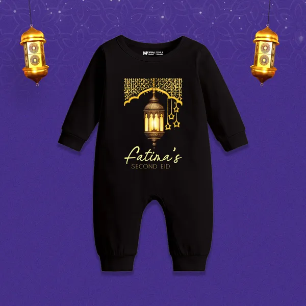 Black_Cotton_Lantern_Print_Full_Sleeve_Eid_T-Shirt_For_Baby
