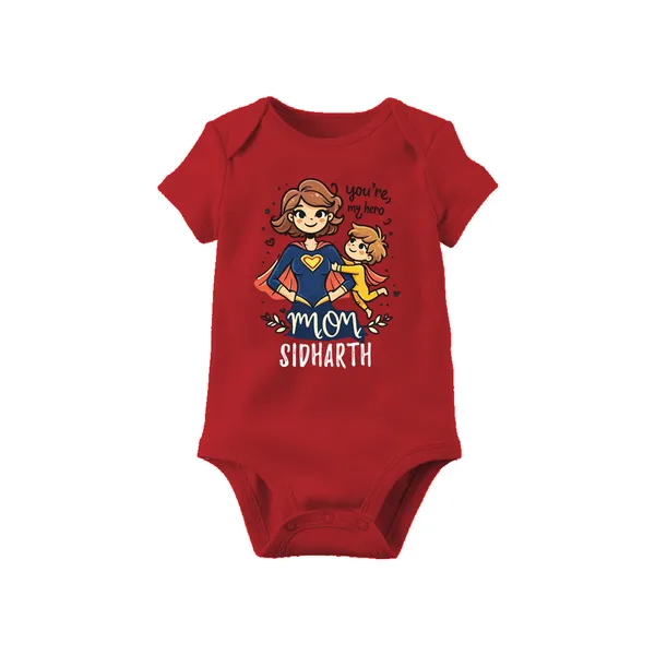 Red_Cotton_Superhero_Graphic_Print_Romper_For_Baby