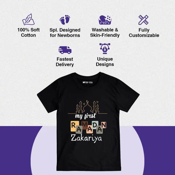Black_Cotton_My_First_Ramadan_Zakariya_Printed_Baby_T-Shirt