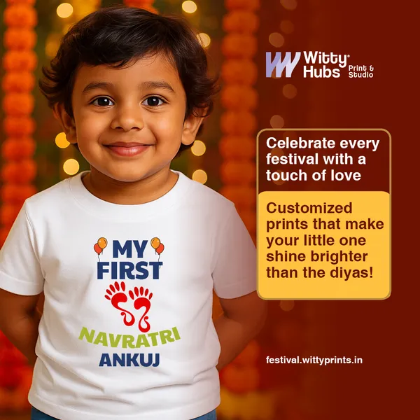 My_First_Navratri_Personalized_White_T-Shirt_For_Kids