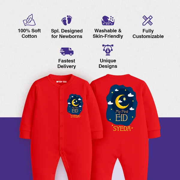 Red_Customized_My_First_Eid_Baby_Romper