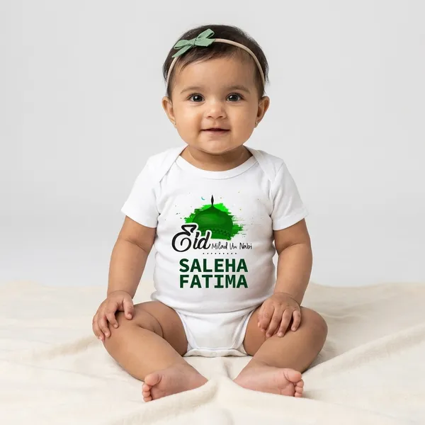 White_Cotton_Eid_Milad_Un_Nabi_Printed_Bodysuit_For_Baby