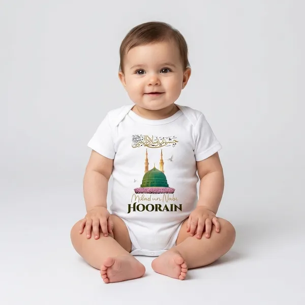White_Cotton_Milad_Un_Nabi_Dome_Print_Bodysuit_For_Baby