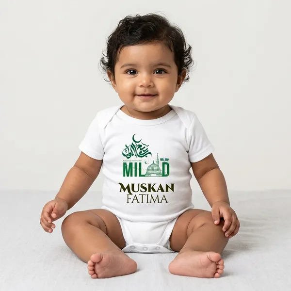 White_Cotton_Milad_Un_Nabi_Islamic_Print_Bodysuit_For_Baby