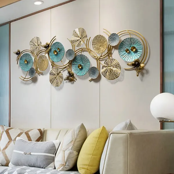 Teal_And_Gold_Metal_Wall_Art