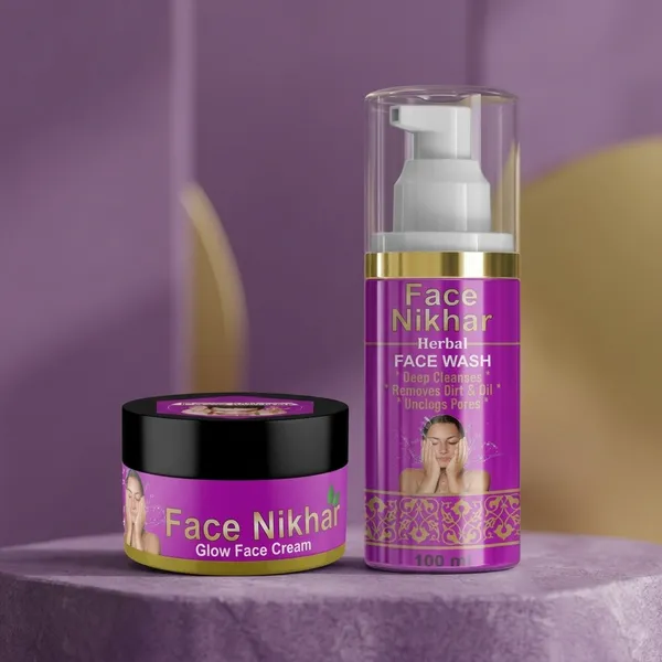 Face_Nikhar_Herbal_Face_Wash_And_Glow_Face_Cream_Combo_(Cream_90G_/100Ml_Face_Wash)