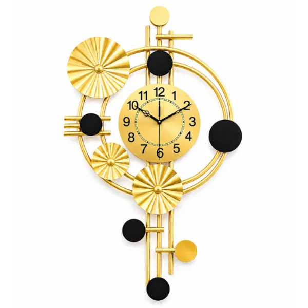 Golden_And_Black_Iron_Metal_Premium_Home_Decor_For_Wall_Clock