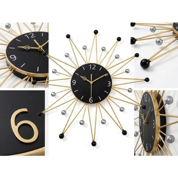 Golden_And_Black_Iron_Metal_Premium_Home_Decor_For_Wall_Clock