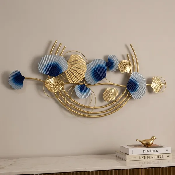 Golden_And_Blue_Iron_Metal_Premium_Home_Decor_For_Wall_Art