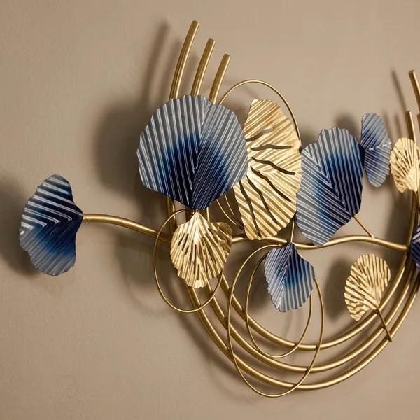 Golden_And_Blue_Iron_Metal_Premium_Home_Decor_For_Wall_Art