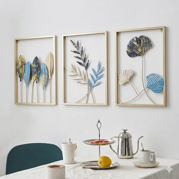 Golden_And_Blue_Iron_Metal_Premium_Home_Decor_For_Wall_Art_Set_of_3