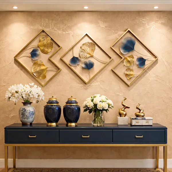 Golden_And_Blue_Iron_Metal_Premium_Home_Decor_For_Wall_Art_Set_of_3