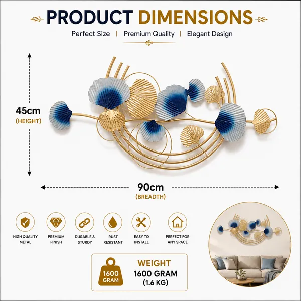 Golden_And_Blue_Iron_Metal_Premium_Home_Decor_For_Wall_Art