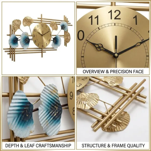 Golden_And_Blue_Iron_Metal_Premium_Home_Decor_For_Wall_Clock
