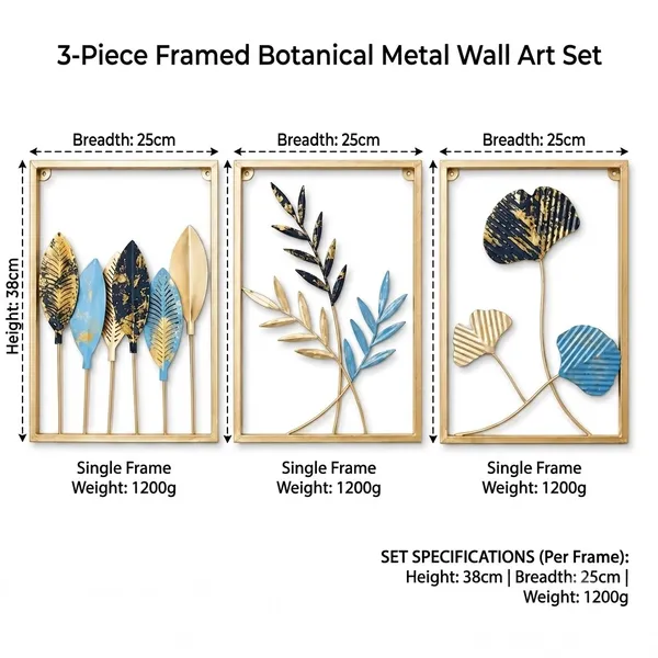 Golden_And_Blue_Iron_Metal_Premium_Home_Decor_For_Wall_Art_Set_of_3