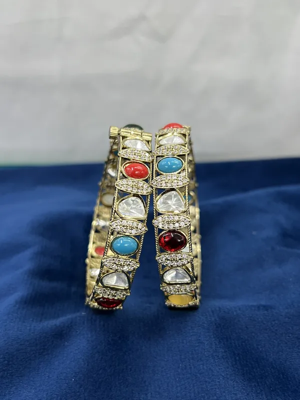 Gold_Plated_Multi_Stone_Embellished_Designer_Bangles_Set_of_2