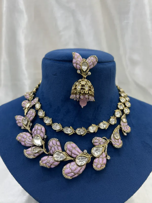 Purple_Meenakari_Kundan_Necklace_Set_with_Earrings