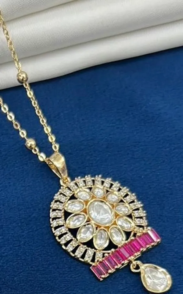 Gold_Plated_Kundan_And_Pink_Stone_Pendant_Necklace