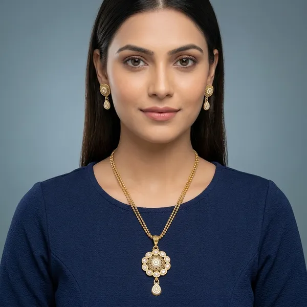 Gold_Plated_Floral_Pendant_Necklace_Set_for_Women