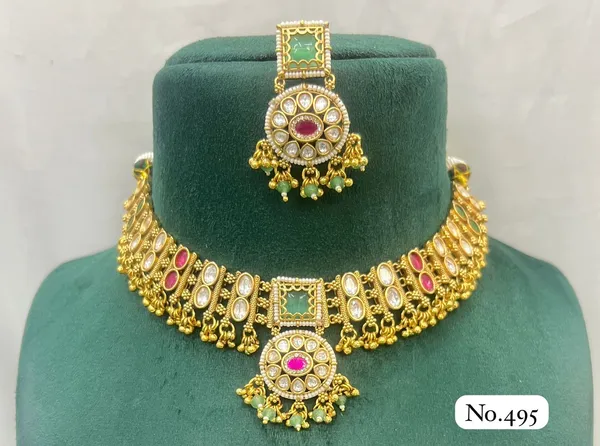 Gold_Plated_Green_Stone_Kundan_Necklace_Set_for_Women_with_earings