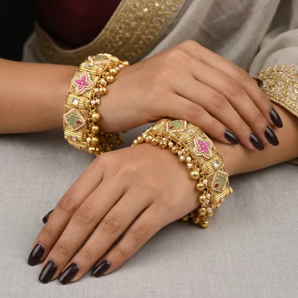 Gold_Plated_Kundan_Meenakari_Kadas_Bangles_for_Women