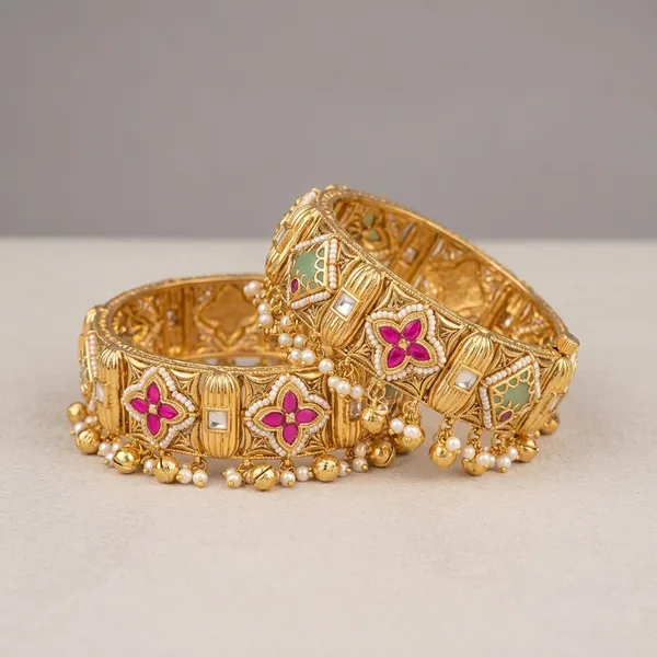 Gold_Plated_Kundan_Meenakari_Kadas_Bangles_for_Women