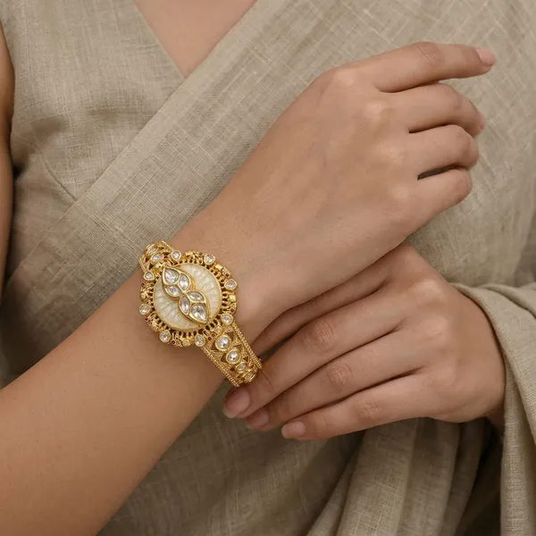 Gold_Plated_Kundan_Meenakari_single_kada_Set_for_Women