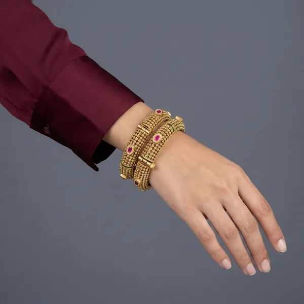 Gold_Plated_Pink_Stone_Studded_Bangles_Set_of_2