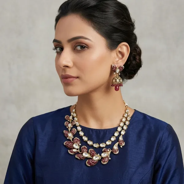 Maroon_Kundan_Polki_Meenakari_Floral_Necklace_Set_for_Women
