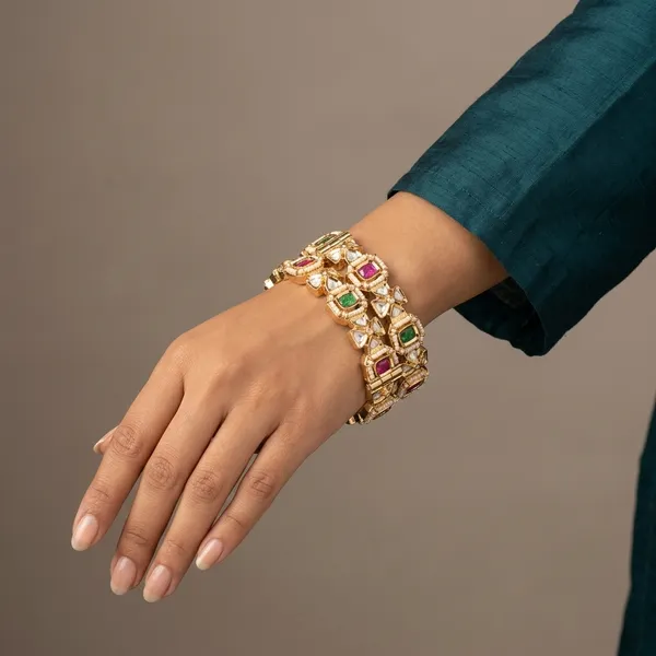 Gold_Plated_Multicolor_Stone_Studded_Bangles_Set_of_2
