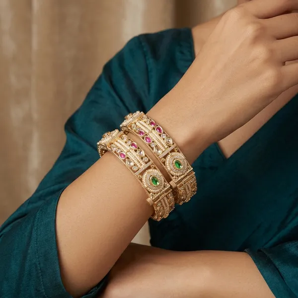 Gold_Plated_Multicolor_Kundan_Stone_Traditional_Bangles_for_Women