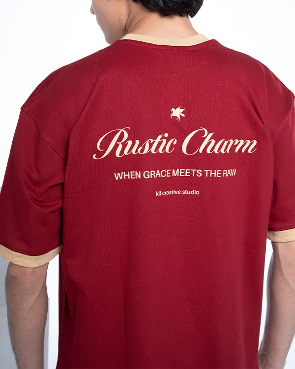 Rustic_Charm_Mehroon__T-shirt_For_Unisex