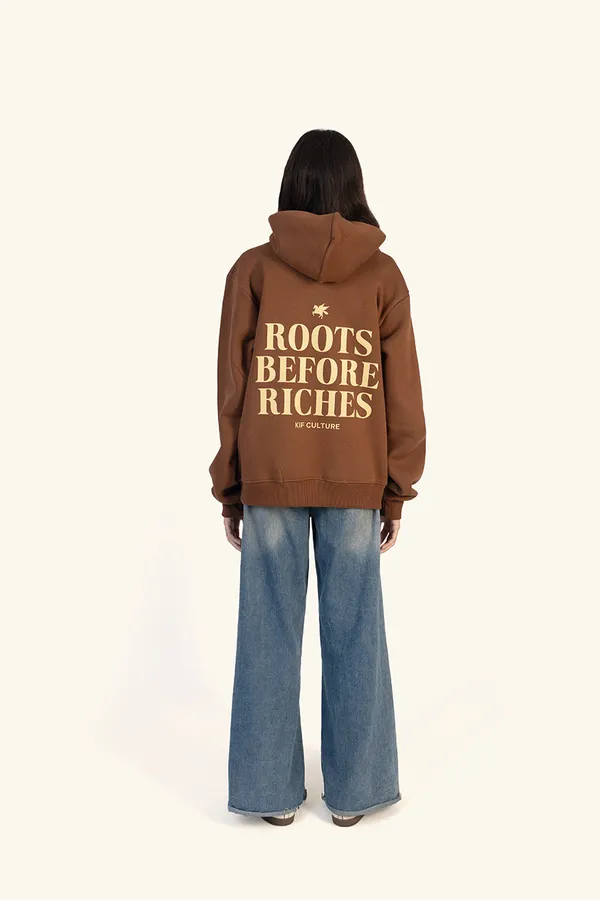 Roots_Before_Riches_Brown_Printed_Hoodie