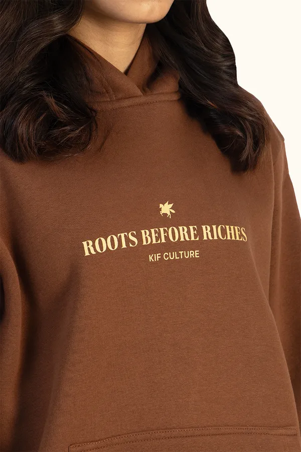 Roots_Before_Riches_Brown_Printed_Hoodie