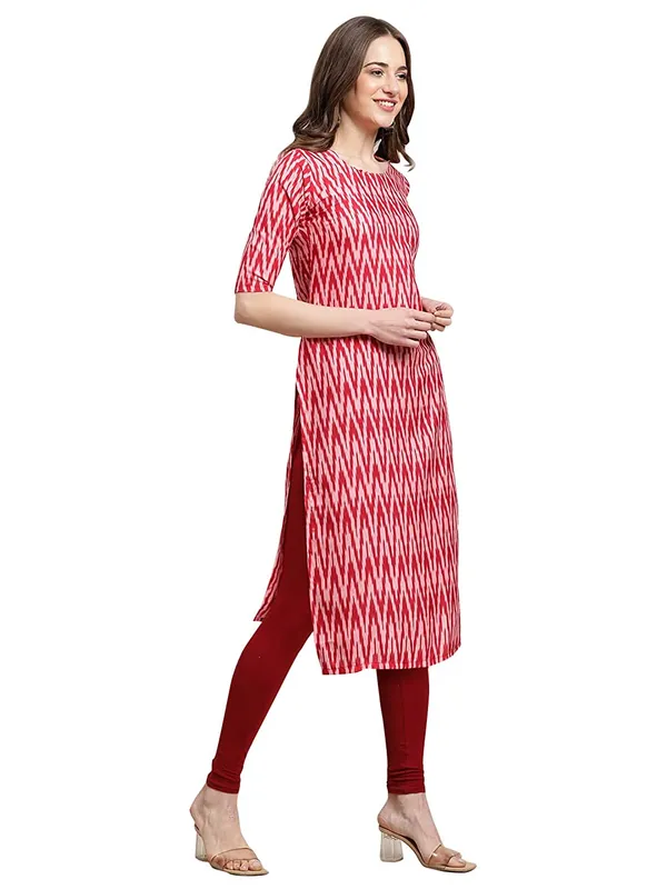 Red_Crepe_Printed_Kurti_For_Women
