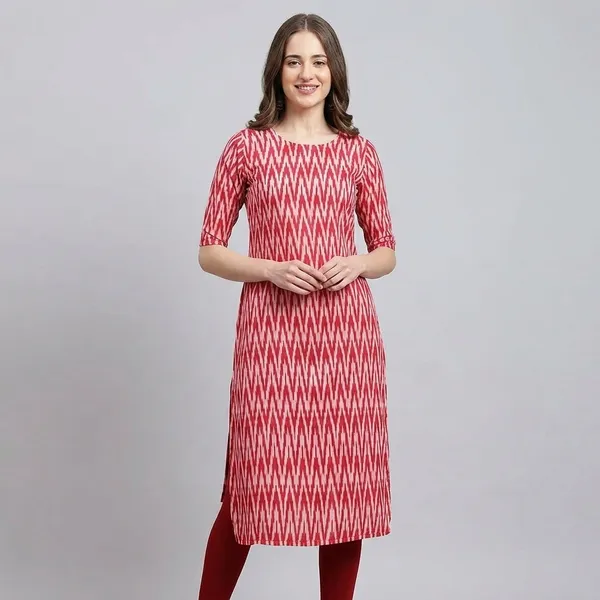Red_Crepe_Printed_Kurti_For_Women