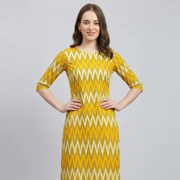 Yellow_Crepe_Printed_Kurti_For_Women