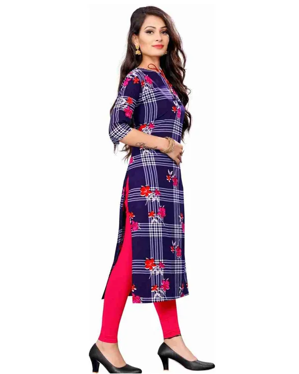 Blue_Crepe_Printed_Kurti_For_Women