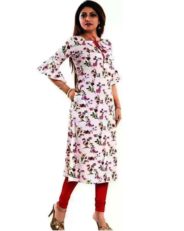 White_Crepe_Printed_Kurti_For_Women