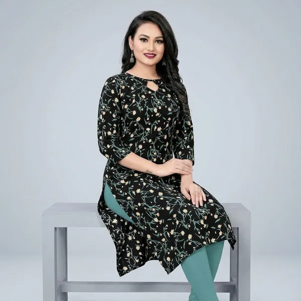 Black_Crepe_Printed_Kurti_For_Women