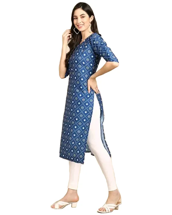 Blue_Crepe_Printed_Kurti_For_Women