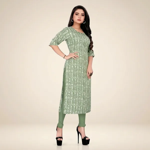 Green_Crepe_Printed_Kurti_For_Women