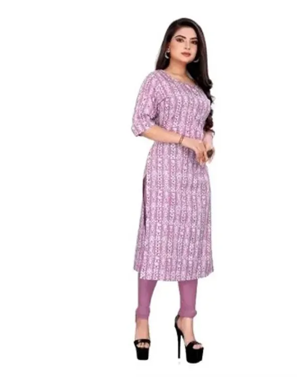 Lavender_Crepe_Printed_Kurti_For_Women