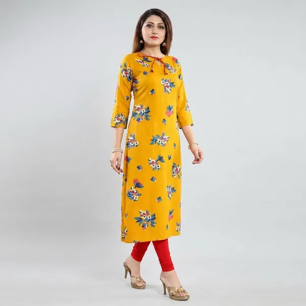 Yellow_Crepe_Printed_Kurti_For_Women