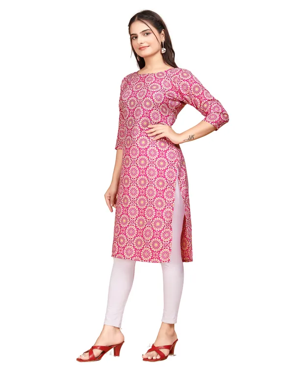 Pink_Crepe_Printed_Kurti_For_Women