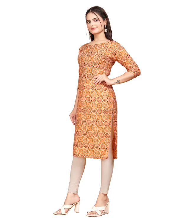 Beige_Crepe_Printed_Kurti_For_Women